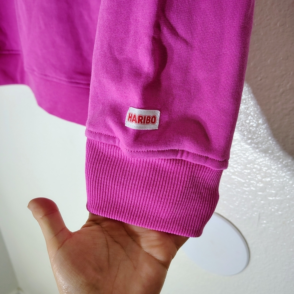 Haribo Gummy Bear Pink Hoodie Girls XL (16) Fleece Lined Pullover Cute Ears NWT - Picture 7 of 13